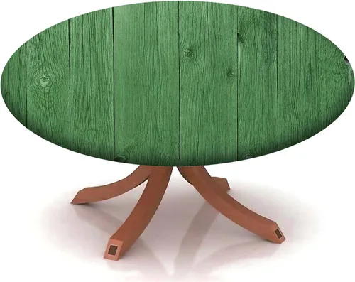 Vista 24 de Mantel redondo ajustable con patrón marítimo, borde elástico, adecuado para catering y cocina, se puede limpiar con el mantel de mesa redonda