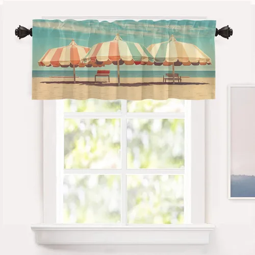 Vista 24 de Shrahala Cortinas de nivel de chakras con mandala beige para ventanas de cocina, paneles de cortina de ventana de mandala multicapa de poliéster