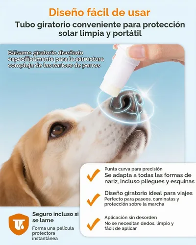 Vista 3 de Bálsamo protector solar para nariz de perro SPF 25 – Protección solar natural, segura para lamer con manteca de karité y espino cerval de mar