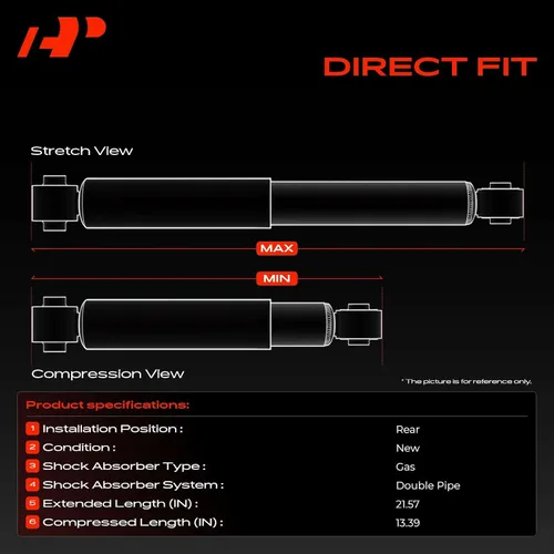 Vista 3 de Amortiguadores traseros A-Premium, compatibles con Dodge & Freightliner for Dodge Sprinter 2500 2003-2006 & Freightliner Sprinter 2500 2002-2006