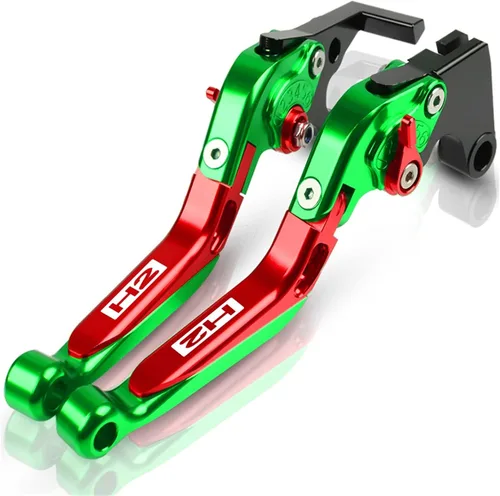 Vista 9 de for Kawasaki H2 H2R 2015 2016 Motorcycle Brake Clutch Levers Adjustable Folding Extendable CNC Accessories with Logo Lever (Color : 1)