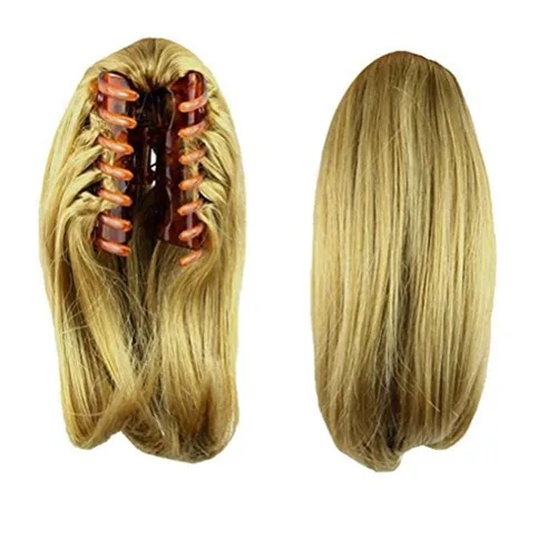 Vista 8 de S-ssoy 1003 - Extensión de pelo sintético para mujer, 10 pulgadas, con pinza de garra corta y recta