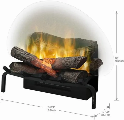 Vista 5 de DIMPLEX Dimplex Revillusion 20 "Enchufe el conjunto de inserto de registro de chimenea eléctrico (modelo: RLG20), 120V, 1500W, negro