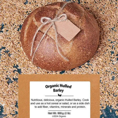 Vista 5 de Grano de cebada descascarillado orgánico, 2.8 libras, semillas de grano de cebada entera a granel