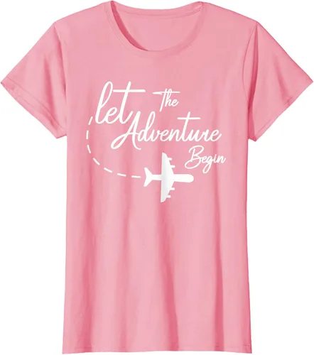 Vista 11 de Let The Adventure Begin - Camiseta inspiradora en modo de viaje en avión, Negro, S