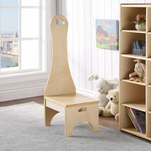 Vista 9 de ECR4Kids Taburete con mango largo, un paso, de madera, muebles Montessori, natural