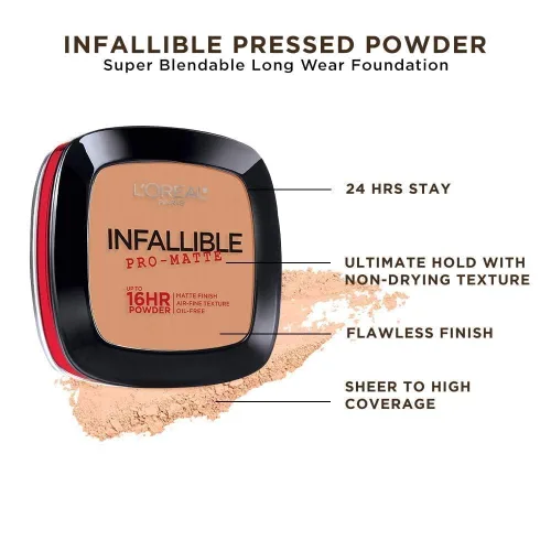 Vista 5 de Polvo cosmético de maquillaje L'Oreal Paris infalible pro-mate.