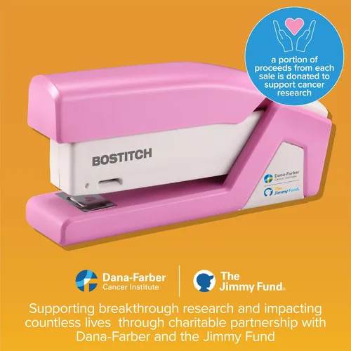 Vista 3 de Bostitch Office InCourage - Engrapadora compacta con resorte, 3 en 1, plástico, media tira, capacidad para 20 hojas, BCA rosa (1588)