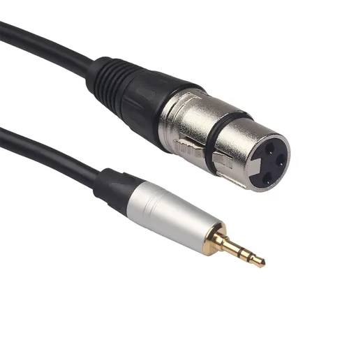 Vista 2 de Adaptador de cable equilibrado XLR a 0.138 in, cable de micrófono XLR hembra a 1/8 pulgadas para videocámaras, cámaras DSLR, dispositivo