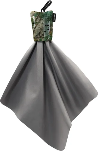 Vista 64 de SPUDZ Limpiador clásico de lentes de microfibra, bolsa con clip, lavable, para binoculares, visores, gafas, pantallas Alpine Mountain Camo, 6 x 6