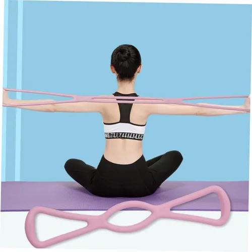 Vista 6 de 3 bandas elásticas de resistencia para yoga, para entrenamiento de cuerpo completo, pilates, fisioterapia con alta elasticidad y diseño en rosa