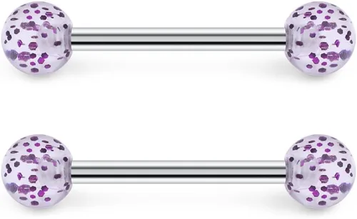 Vista 3 de ruifan 14G 916inch redondo ópalo pezón lengua escudo anillo, joyas Piercing retenedor 6pcs
