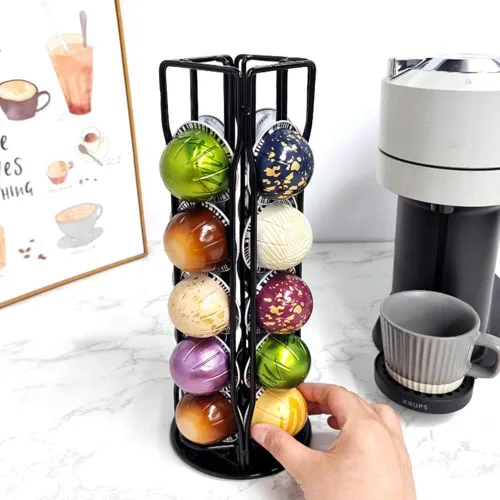Vista 6 de Wmool Soporte para cápsulas de café Vertuo para 32 cápsulas de café compatible con Nespresso Vertuoline soporte Vertuo Line Organizer Carousel 360