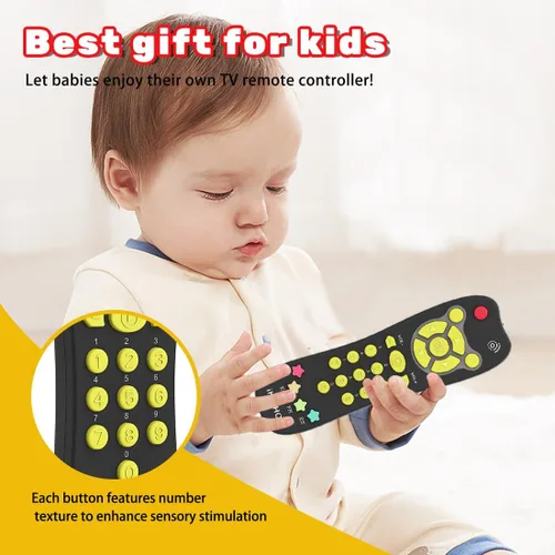 Vista 6 de Juguete de Control Remoto para Bebé, Juguete de Control Remoto de TV Realista para Niños Pequeños con Luz y Sonido, Juguete de Aprendizaje Educativo