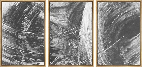 Vista 112 de wall26 Lienzo enmarcado para pared, juego de arte con trazos de pintura roja y naranja vibrante, paisaje, formas abstractas, ilustraciones, arte