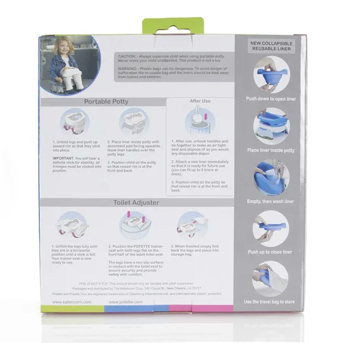 Vista 7 de Potette Plus Potty Value Pack: Kalencom Potette Plus 2 en 1 portátil y forro plegable reutilizable para uso doméstico (blanco/gris)