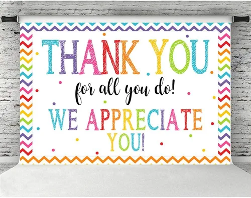 Vista 5 de Telón de fondo de 5 x 3 pies con texto en inglés "Thank You for All You Do Felicitaciones Graduados" Be Thankful to The Teacher Doctor Staff We