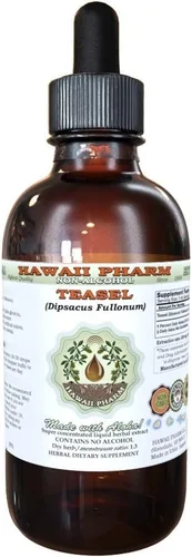 Vista 9 de Teasel Extracto líquido sin alcohol, Teasel (Dipsacus fullonum) Suplemento herbario natural de glicerita de raíz seca, Hawaii Pharm, EE. UU., 32
