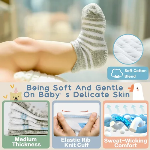 Vista 3 de Baby Socks With Non Slip Grips Toddler Socks Infant Socks For 0-66-1212-36 months Baby Boy Girl by Miss Fong Wear