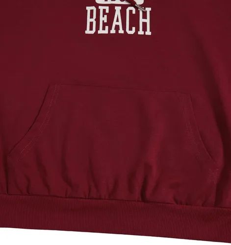 Vista 4 de SweatyRocks Sudadera con capucha para mujer con estampado de letras manga larga sudadera con capucha