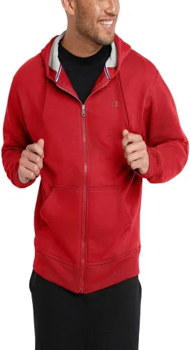 Vista 13 de Champion Sudadera con capucha y cremallera para hombre, cómoda sudadera con capucha para hombre (regular o grande y alto)