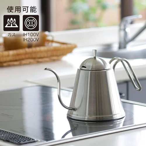 Vista 6 de KOGU Shimomura Kettle - Olla de goteo para café ITTEKI [fabricada en Japón] Acero inoxidable, boca fina, compatible con inducción directa de fuego
