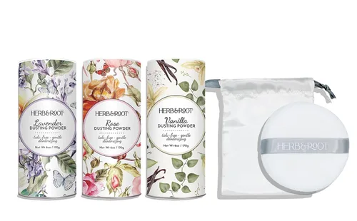 Vista 12 de Herb & Root Talc Free Body Dusting Powders. Rose, Vanila, Sandalwood, Lavender, Jasmine, and Gift Sets (Full Size, Jasmine)