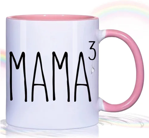 Vista 3 de Dnuiyses Taza divertida de madre de tres regalos para mamá, regalos para el día de la madre, regalos de anuncio de embarazo, regalos para mamá, taza