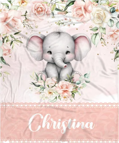 Vista 52 de Manta de bebé personalizada para niñas y niños pequeños, recién nacidos, regalos personalizados de vaca floral con nombre y texto, 40 x 30 pulgadas