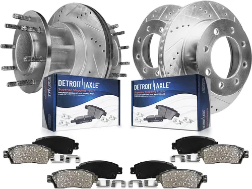 Vista 17 de Detroit Axle - Pinza de freno de disco del lado del conductor trasero de repuesto de pastillas de freno de cerámica para Lexus HS250h 2010 2011 2012