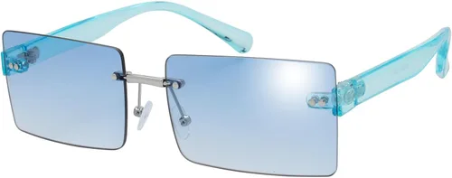 Vista 26 de The Fresh - Lentes de sol minimalistas pequeños rectangulares transparentes - Embalaje exquisito