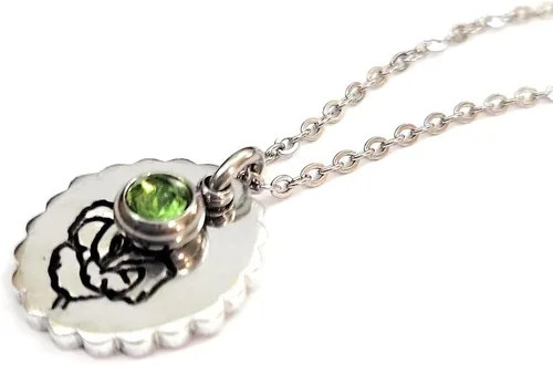 Vista 3 de Birth Month Flower and Birthstone Necklace