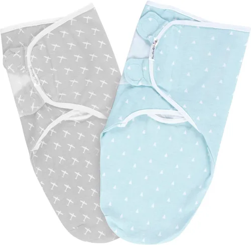 Vista 3 de BaeBae Goods Manta para envolver al bebé, juego de 4 envolturas ajustables para bebé, mantas de algodón suave