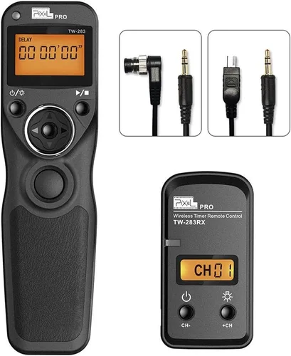 Vista 15 de Cable de liberación de obturador remoto inalámbrico Control Remoto con temporizador por cable TW-283DC0 compatible con Nikon D850 D810 D800 D700