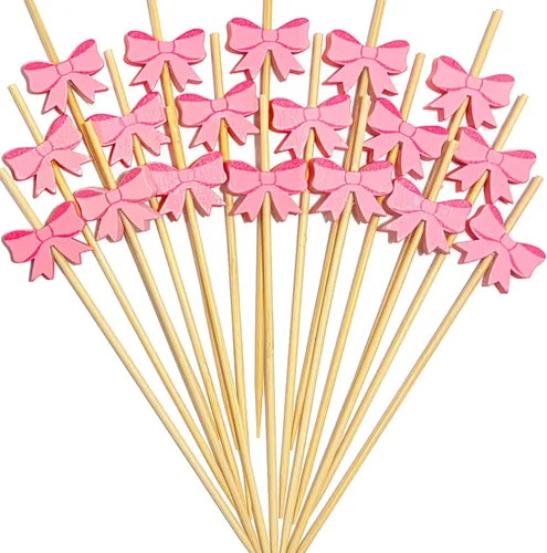 Vista 10 de Púas de cóctel de Pascua, 100 palillos de dientes de conejo de Pascua para aperitivos, palitos de bambú de conejo de Pascua de 4.7 pulgadas