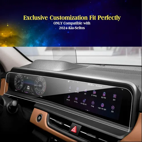 Vista 2 de 2 protectores de pantalla para Kia Seltos 2026 2025 2024 2024 para Kia Seltos 2024 de 10.25 pulgadas, doble pantalla panorámica compatible con Kia