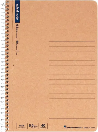 Vista 9 de Maruman N237 - Cuaderno con anillas, 0.26 pulgadas (0.256 in), a rayas, básico, A5, 40 piezas, juego de 10