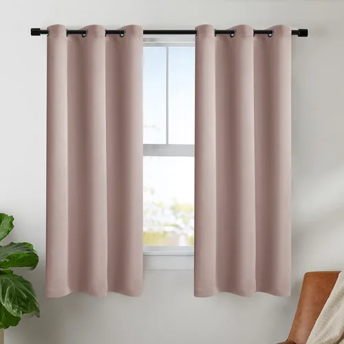 Vista 16 de BONZER Cortinas opacas con superposición transparente, mezcla y combina paneles de ventana de doble capa con aislamiento térmico para sala de estar