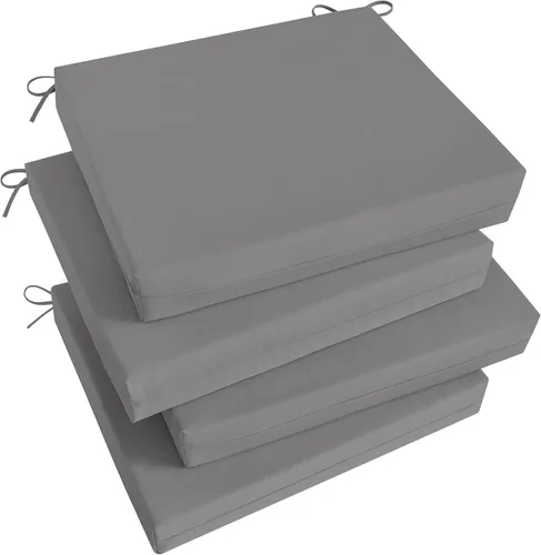 Vista 32 de Basic Beyond Juego de 4 cojines para sillas de exterior, cojines de exterior para muebles de patio, cojines resistentes al agua para sillas de patio
