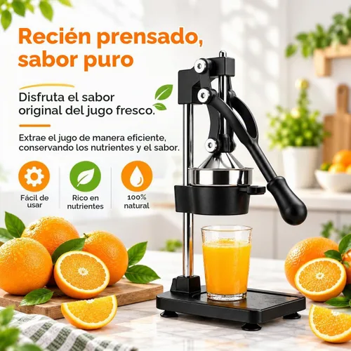 Vista 4 de Exprimidor de hierro fundido – Exprimidor manual de cítricos resistente, prensa profesional de naranja, exprimidor de limón de acero inoxidable