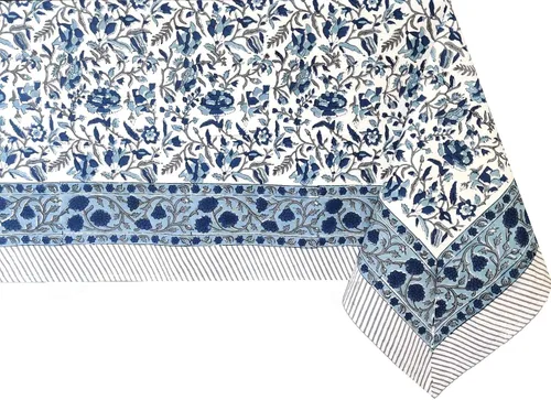 Vista 77 de ATOSII Mantel 100% algodón, Amara, floral, hecho a mano, rectangular, de lino, para cocina, comedor, fiestas, bodas, exteriores, picnics, Pascua