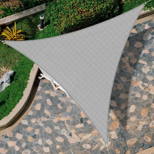 Vista 14 de Toldo Vela Triangular de Sombra 2'x2'x2' Toldo Resistente a los Rayos UV Cubierta para Patio Exterior Pérgola Patio Trasero Terraza Jardín Porche
