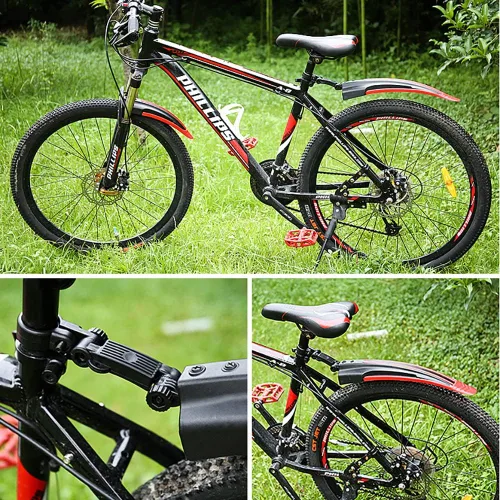 Vista 2 de Conjunto de guardabarros ajustable para bicicleta de montaña, bicicleta de bicicleta, neumáticos delanteros y traseros, guardabarros