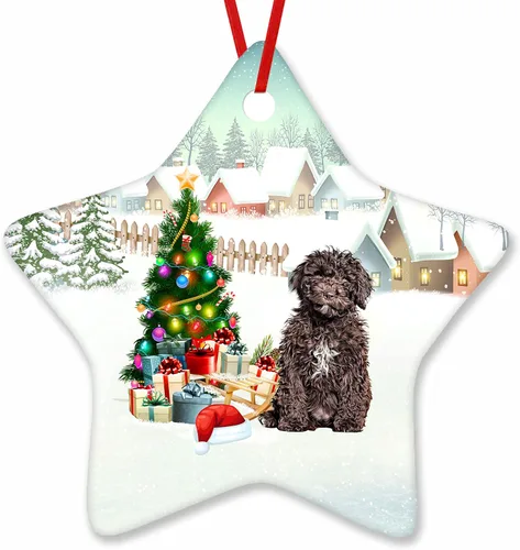 Vista 9 de Prezzy Airedale Terrier - Adorno para decoración de árbol de Navidad, regalos lindos para amantes de los perros, para familiares y amigos, nuevo
