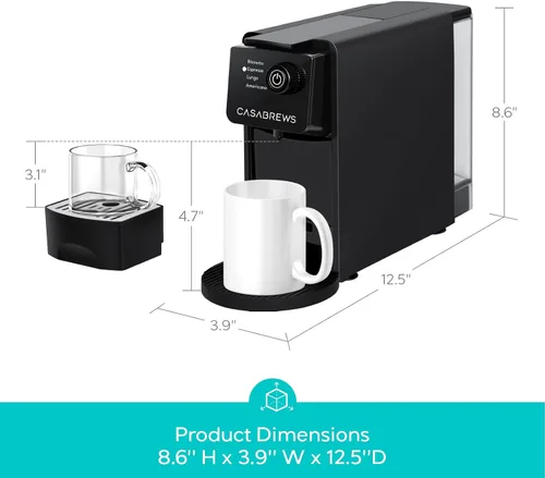 Vista 2 de CASABREWS CM7036E 20Bar Espresso Machine para cápsulas originales Nespresso