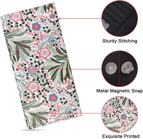 Vista 199 de HUA ANGEL Billetera ultra delgada para mujer, con bloqueo RFID, tarjetero de crédito, plegable, largo, hebilla magnética, billete para mujer, Owl