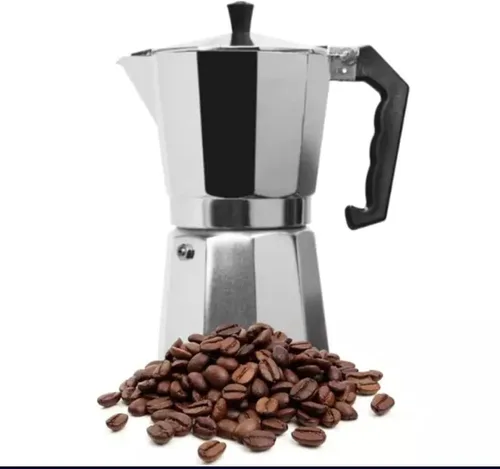 Vista 9 de Cafetera de aluminio para estufa de café expreso, color plateado, 1 taza, cafetera cubana (Brandello Express)