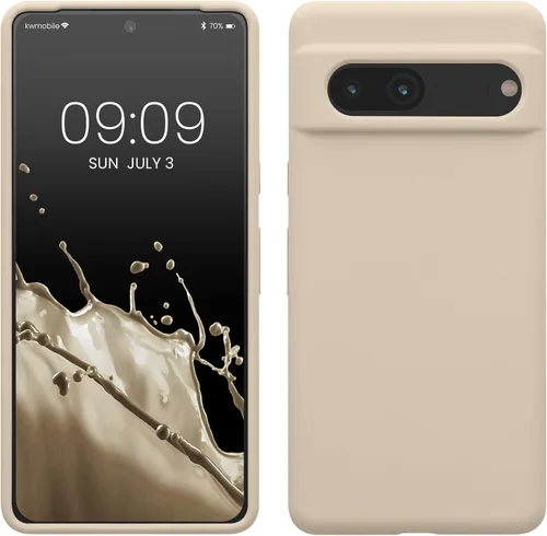 Vista 49 de kwmobile Funda compatible con Google Pixel 7 - Funda de silicona TPU con acabado suave - Piedra antigua