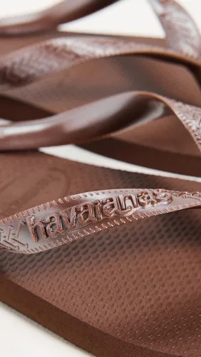 Vista 4 de Havaianas Chanclas Top Tiras para Mujer Marrón oscuro