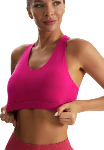 Vista 6 de RUNNING GIRL Sports Bra for Women, Criss-Cross Back Padded Strappy Sports Bras Medium Support Yoga Bra with Removable Cups
